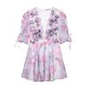 Kaslead New Women Clothes Western Style Fashion Simple Casual Chiffon Floral Dress