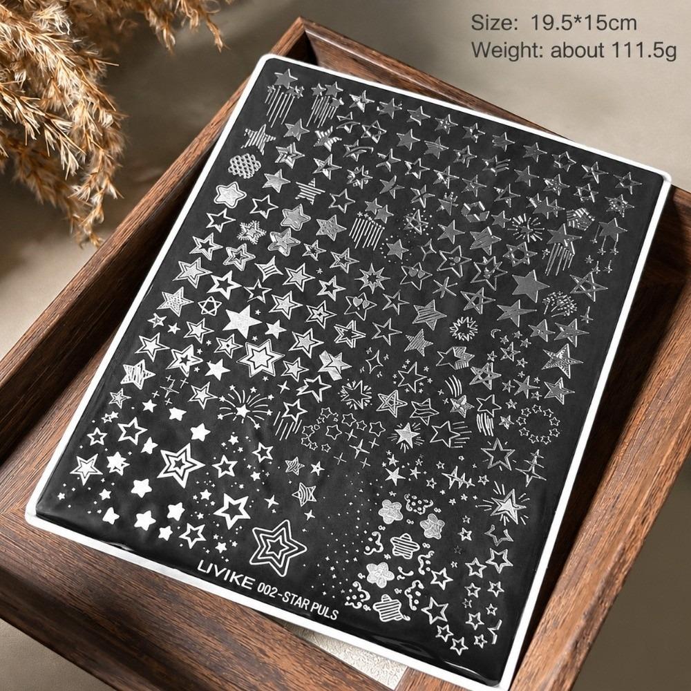 Star Moon Nail Stamping Plates Rectangle Shape Silicone Stamp Printing Template  Manicure Tools
