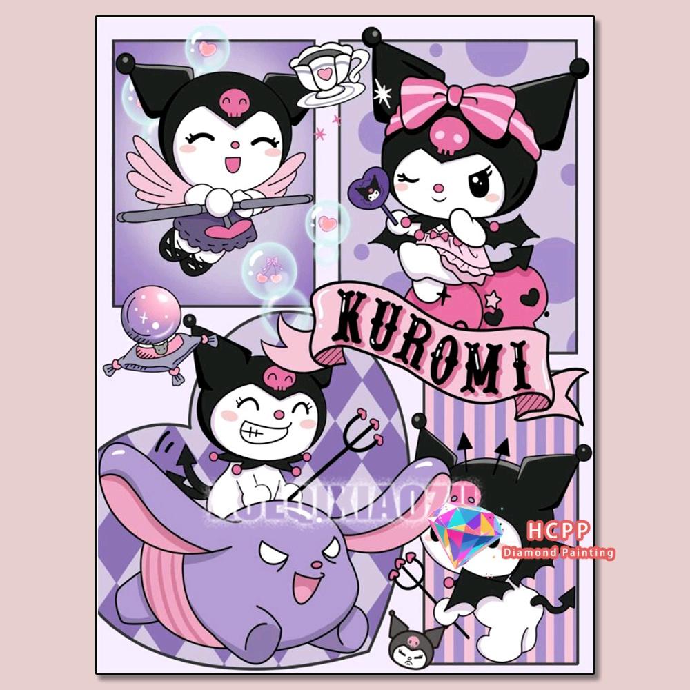 

Kuromi Hello Kitty Diamond Painting Kit Square Round Diamond 5D DIY Cross Embroidery Handmade Art Unique Gift Home Decor 20x30 Square