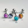 Blurred Blooms Titanium Steel Tongue Ring - Sweet & Cool Replacement Stud for Piercing Jewelry.