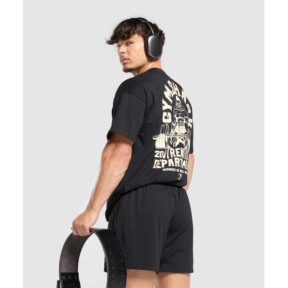 Gymshark STrengTh DeparTmenT Graphic T shirT Black A1c3u Bb2j