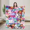 Cartoon Cute Gabby Dollhous Flannel Blanket  Soft Durable Bedding Throws for Bedroom Picnic Fluffy Bedspread Sofa Bed Cover