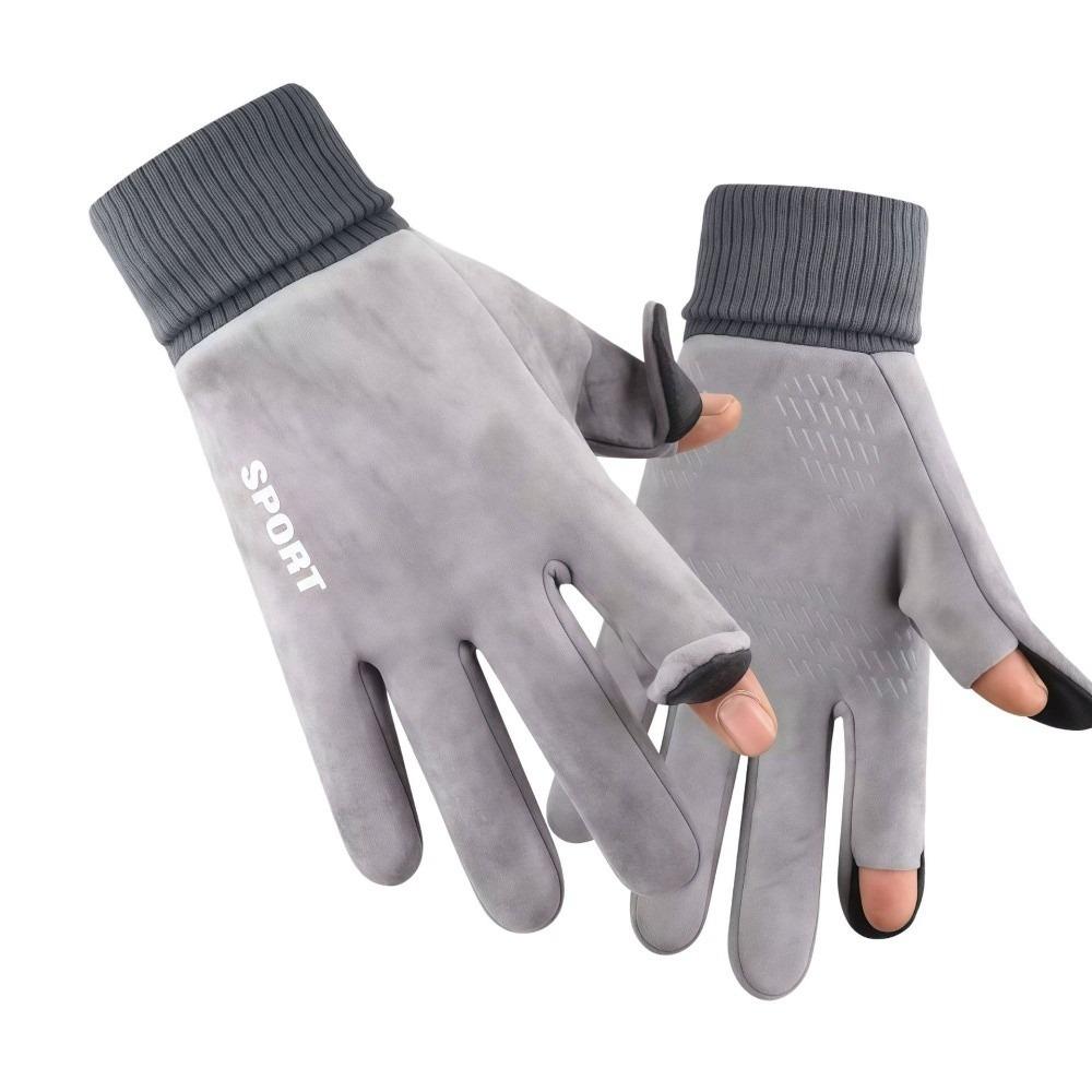 1 Pair Solid Color Winter Warm Gloves Full Fingers Driving Gloves Outdoor Mittens  Outdoor Sports 1