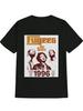 Casual Crew Neck T-shirt with Fugees "The Score" Print - Black