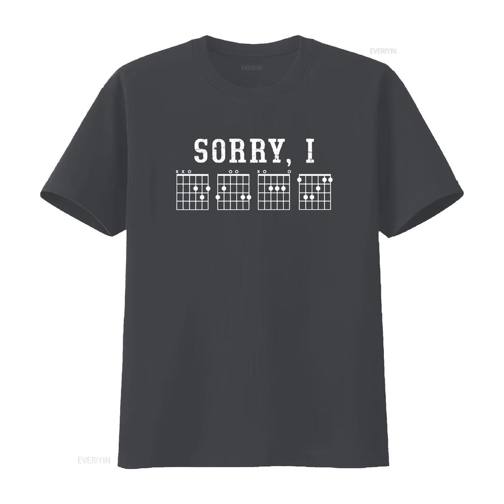 Sorry I Dont Care Guitar Chords Guitarist T Shirt vintage Washed Top For Everyday Wear streetwear designer clothes fashion