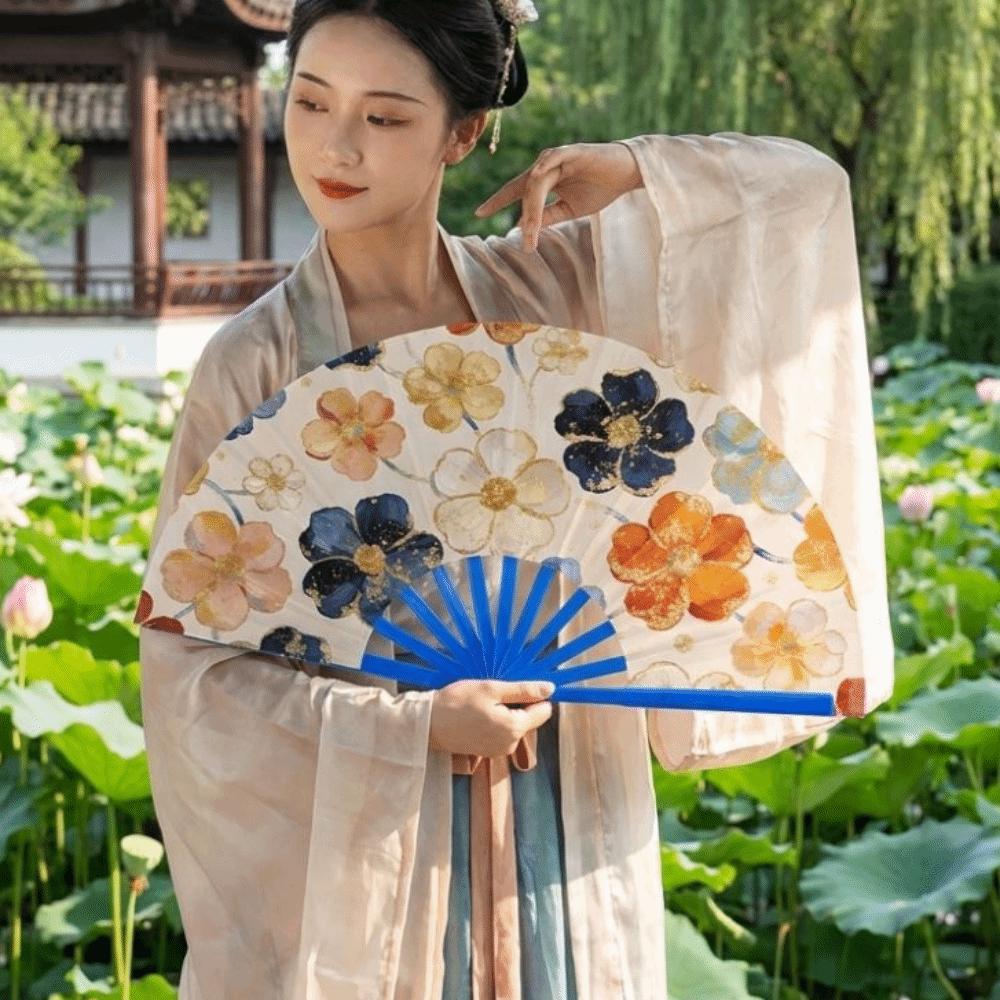 Handmade Portable Folding Fan Decorative Retro Handheld Fan Hanfu Accessories
