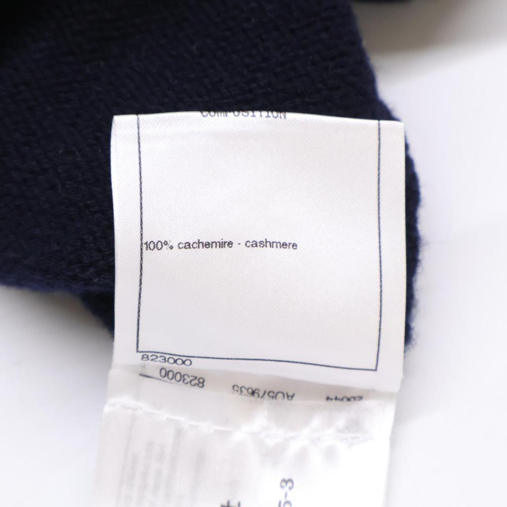 CHANEL [Good condition/Domestic regular] P55370K07271 CC Logos 100% cashmere knit dress 34 NavyUsed