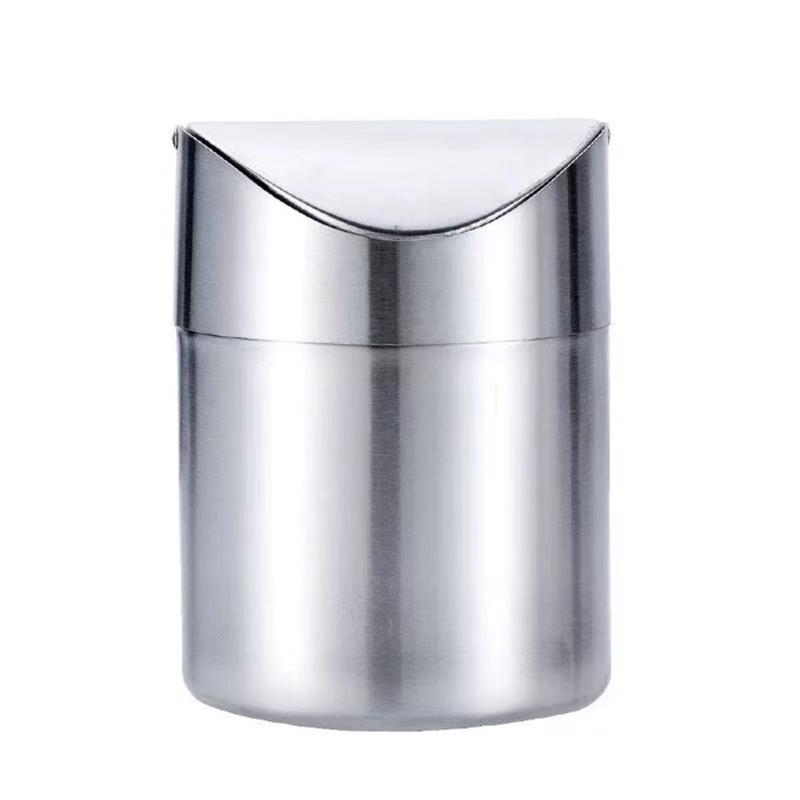 

Mini Rusts Resistant Tabletop Waste Bin Easy to Clean Swing Cover Trash Can Waste Organizers For Home Office Dorm Room 1