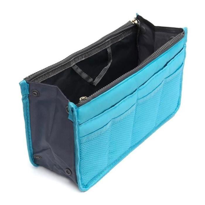 Organisateur de sac à main - SHOP-STORY - Turquoise - 100% nylon - 13 compartiments - Lavable en machine