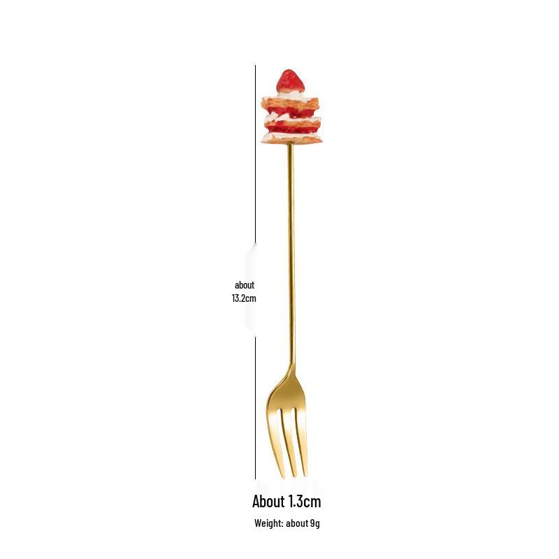 Wutuo 304 Stainless Steel Golden Cake Fork Set