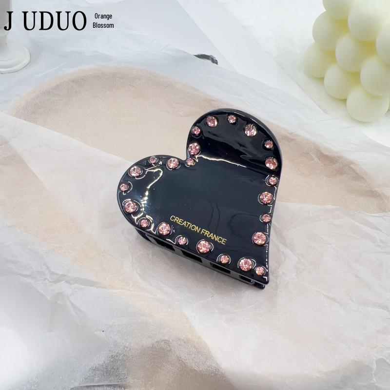 

Judydoll Heart Claw Clip: High-End Rhinestone Valentine s Hair Accessory чёрный