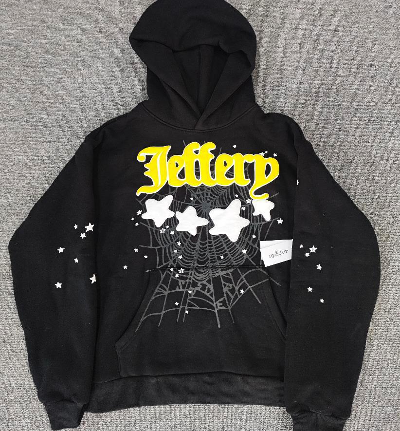 Young Thug Style Spider Web Hoodie Set