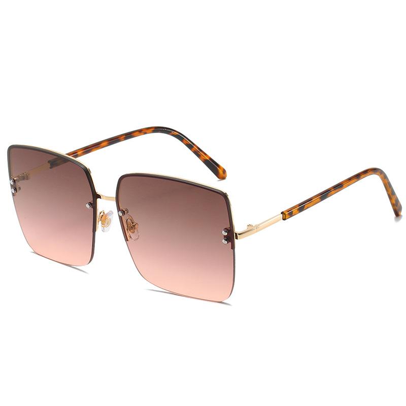 2020 Square Sunglasses, Street Shooting Personalized Rice Rimless Glasses Gradual Change Color Sunglasses Women
