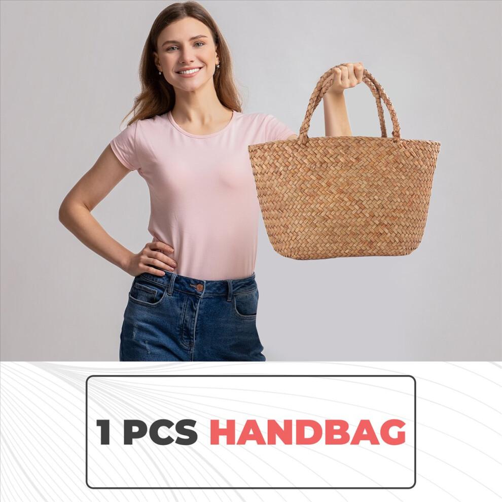 Casual Straw Bag Natural Wicker Tote Bags Women Braided Handbag