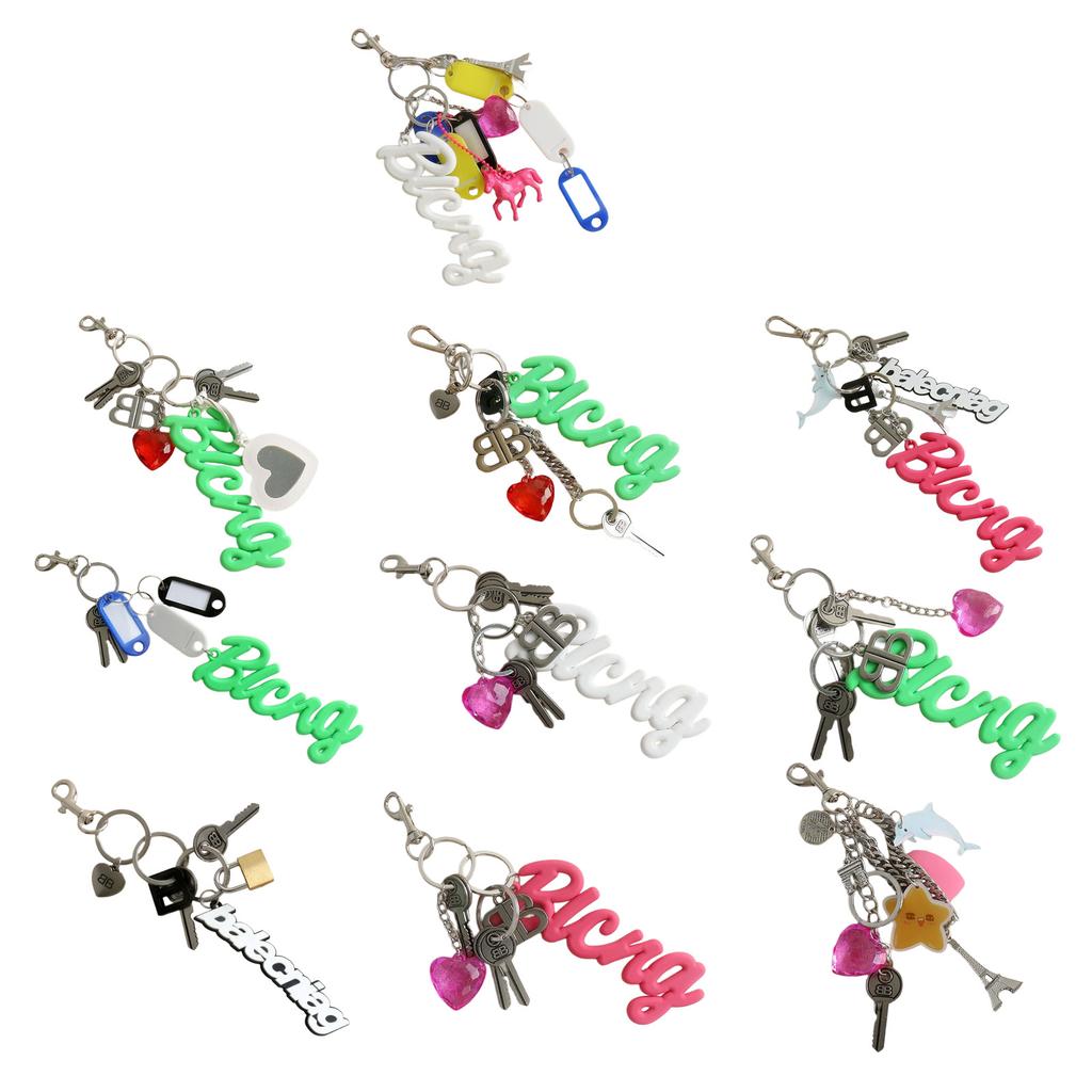 Silicone Alphabet Bag Charm Keychain Heart Pendant Letter Bag Decorative Pendant Suitable for Romance Present Exchange
