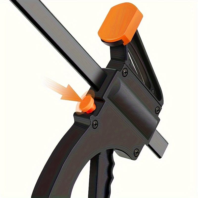 2pcs 4.0inch Black Metal F Clamps, Quick Ratchet Release Woodworking Clips for DIY Carpentry, Industrial Hand Tools