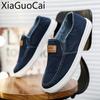Summer and Autumn Mens Casual Loafers Solid Fashion Waterproof Male Flat Casual Canvas Shoes Lightweight Flat Casual Shoes