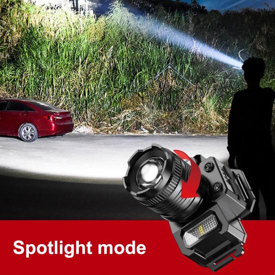 Smart Sensor Headlamp Work Light Control Outdoor LED Rechargeable Zoomable with Motion Fishing