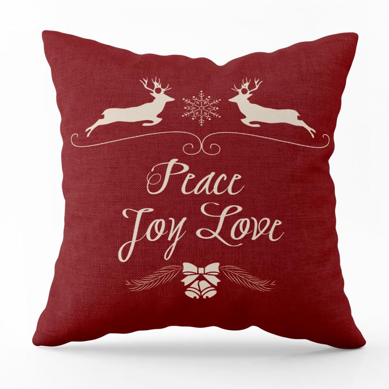 European and American New Year Christmas Printing Pattern Pillowcase Home Living Room Sofa Decoration Throw Pillow Pillowcase