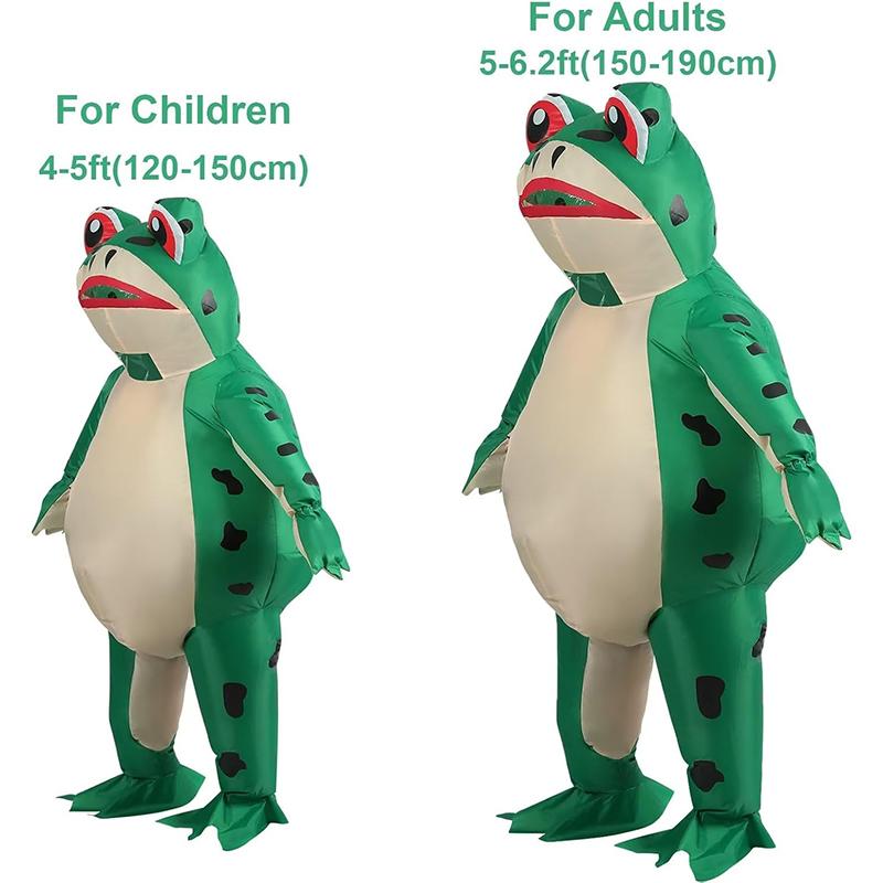 

Frog Inflatable Costume, Unisex Adult Funny Animal Suit for Halloween Christmas Cosplay Party 160-190CM зелёный