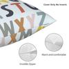 Alphabet Nursery Playroom Square Pillowcase Polyester Linen Velvet Printed Zip Decor Pillow Case Sofa Cushion Cover