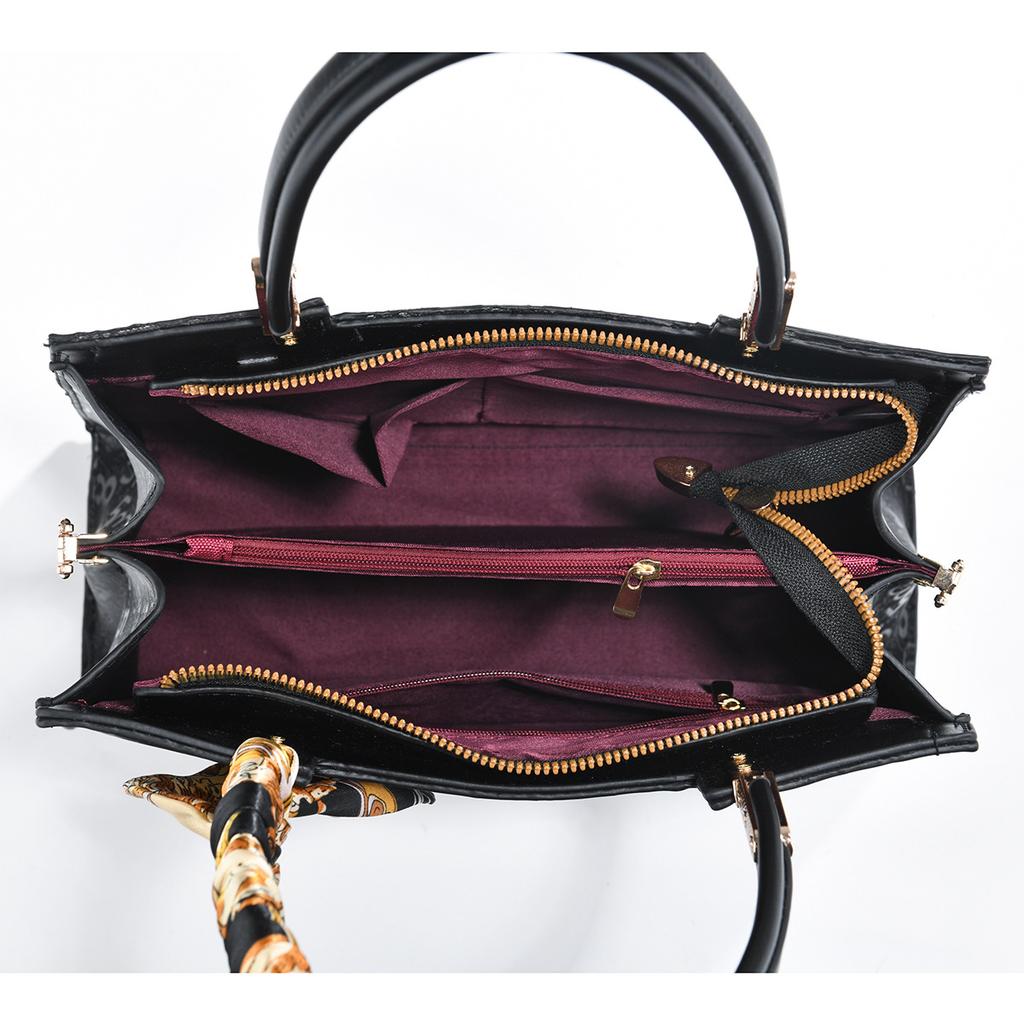 Stylish Letter Pattern Printed Tote Handbag, Multi-purpose Spacious Top Handle Shoulder Crossbody Bag For Weekend Travel Casual Wear