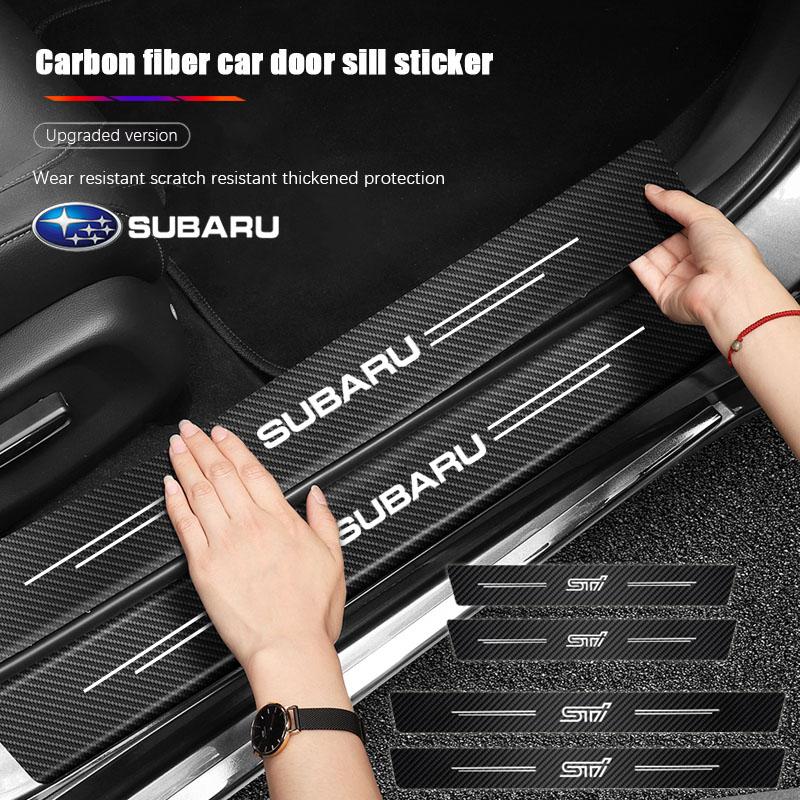 Car Threshold Protector Stickers Door Sill Anti-scratch Strips For Subaru STI Impreza Legacy WRX BRZ Forester XV Outback Levorg vus9