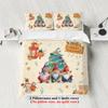 3pcs Merry Christmas Print Coreless Bedding Set Soft and Comfortable Multi Size Bedrooms Dormitory Duvet Cover Machine Washable