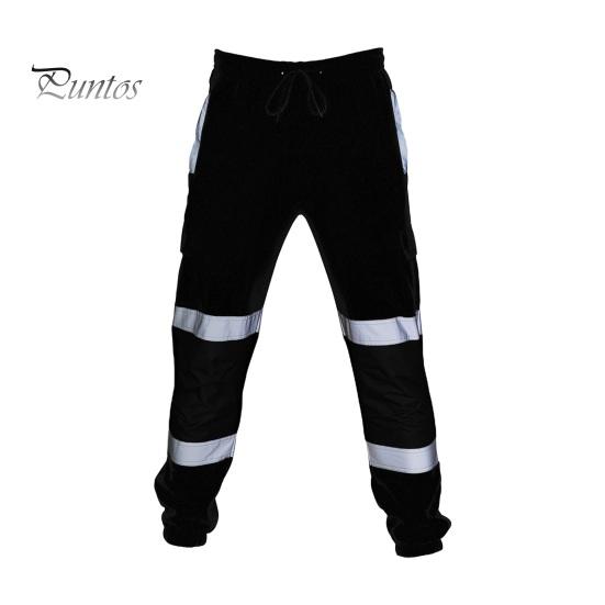 

Світловідбиваючі захисні штани 360-градусні світловідбиваючі зони Висока видимість Нічні роботи на відкритому повітрі Будівельник у нічну зміну Велосипедні штани для бігу M чорний