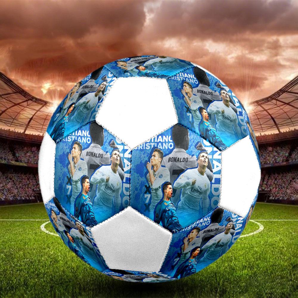 Cristiano Ronaldo Size5 Soccer Ball, Colorful, Suitable for All Ages, Machine-stitched, PVC Material, Competition Grade,durable and High Bounce