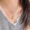 Full Diamond H Letter Bag Necklace Female Real Gold Electroplating High Version Light Luxury Simple Versatile Collarbone Chain Exquisite