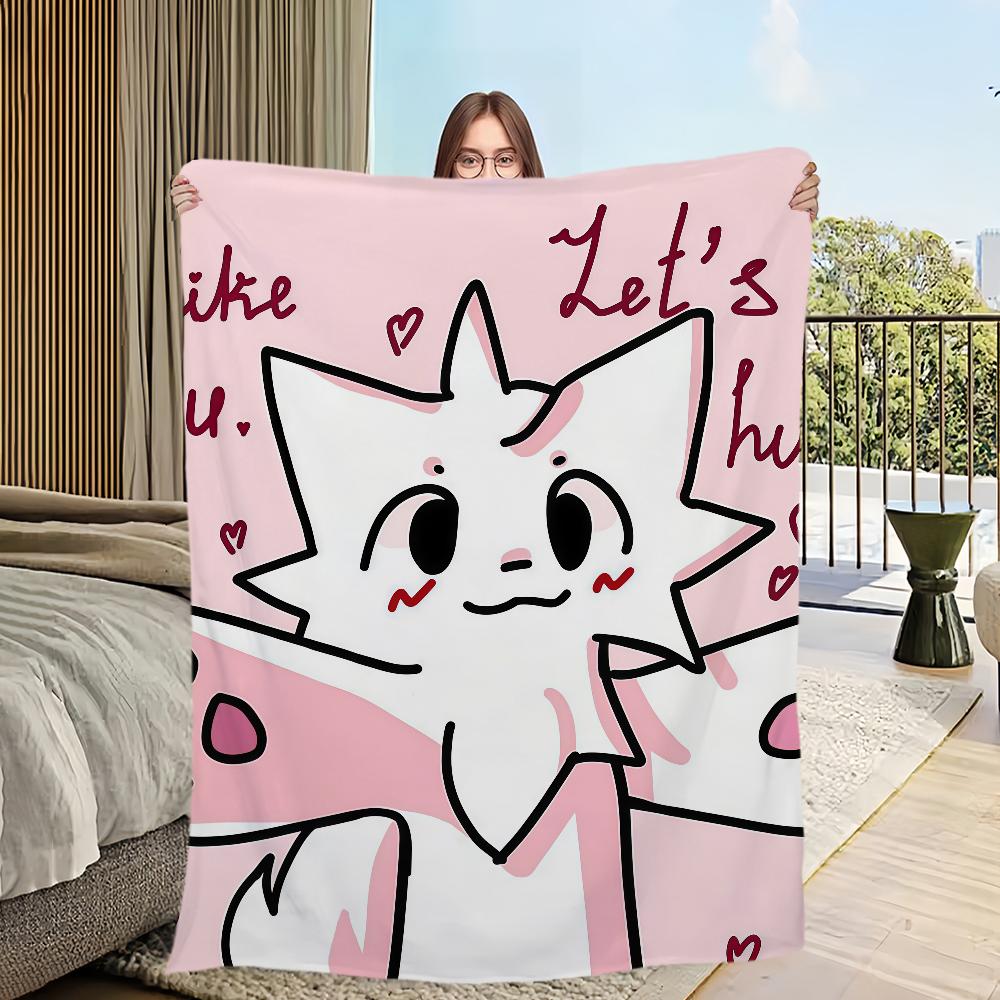 Cute Boykisser Silly Cat Blanket Soft Comfortable Nap Plush Suitable For Iiving Room Office Bedroom Birthday Home Kid Gift