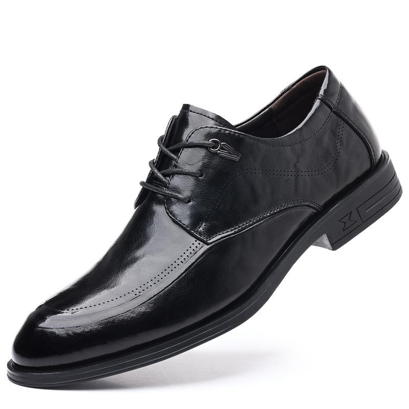 Lederschuhe Herren klassische Business-Kleidung Herrenschuhe vielseitige Schnürschuhe Einzelne Schuhe Rindsleder hochwertig Hochzeitsschuhe trendige Modeschuhe