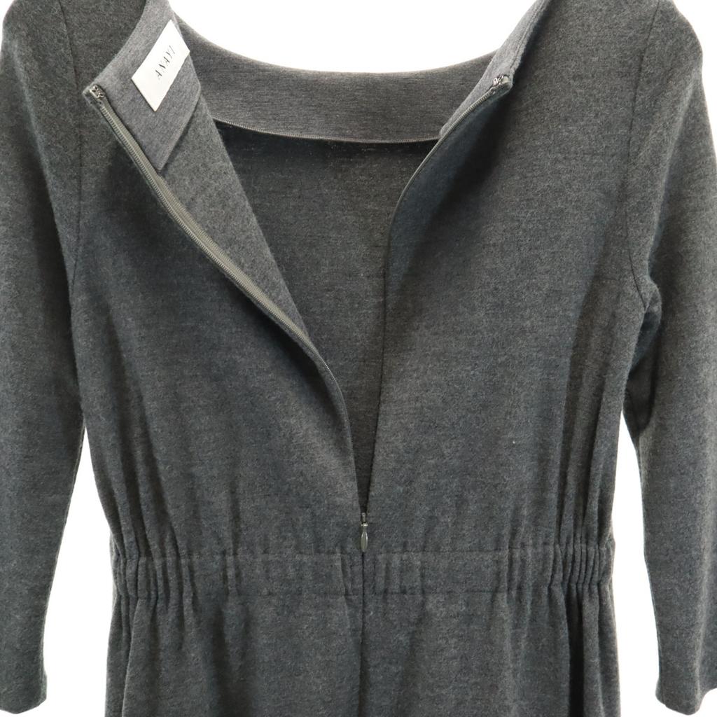 ANAYI 100% Wolle, hergestellt in Japan Dreiviertelärmel Einteiler 36 grau Damen Gebraucht