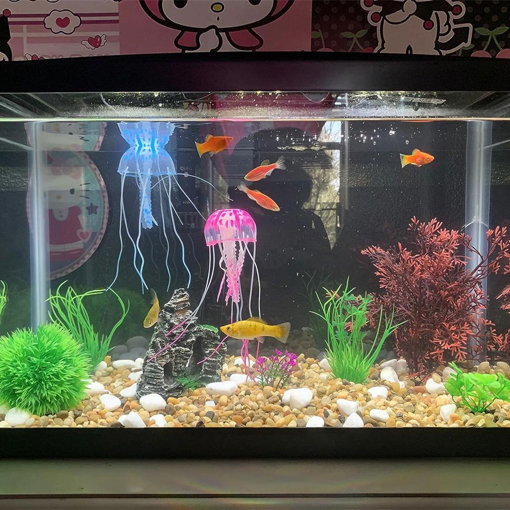 Aquariums Artifical Coral Grass 7Pieces Fishtanks Plastic Plant and Cave Rock for Safe Underwater Landscape Decors