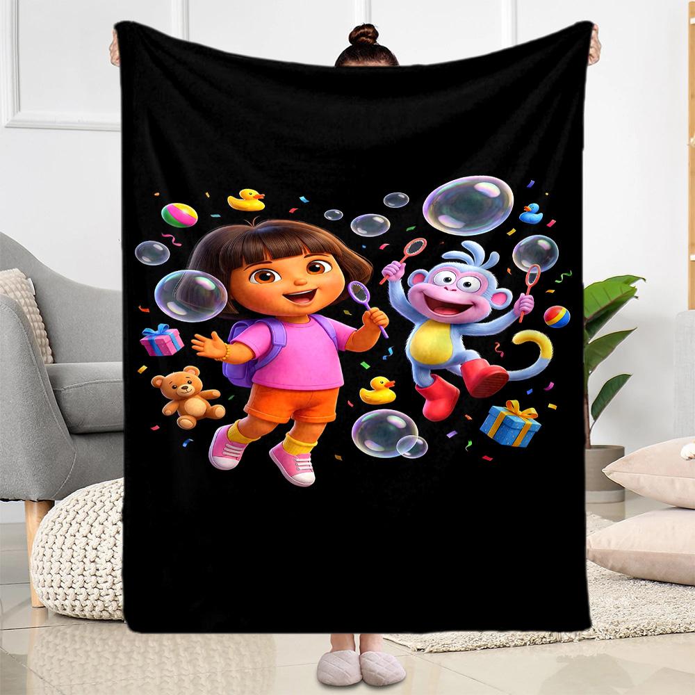 Dora Explorer Blanket Soft & Cozy Suitable for Office Chair Livingroom Bedding Four Seasons Multipurpose Playful Design