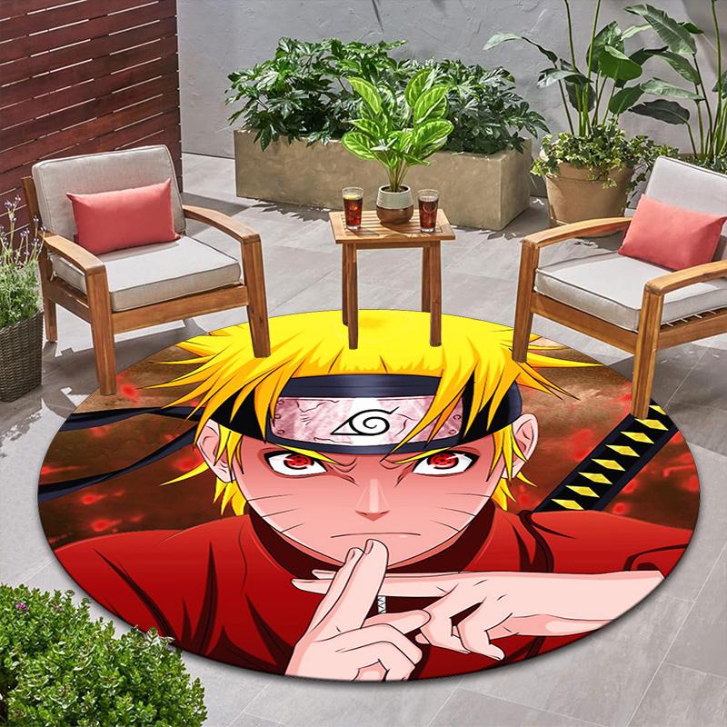 Famous cartoon NARUTO protagonist Uzumaki Naruto round carpet soft home decoration anti-slip door mat outdoor picnic mat carpet M3