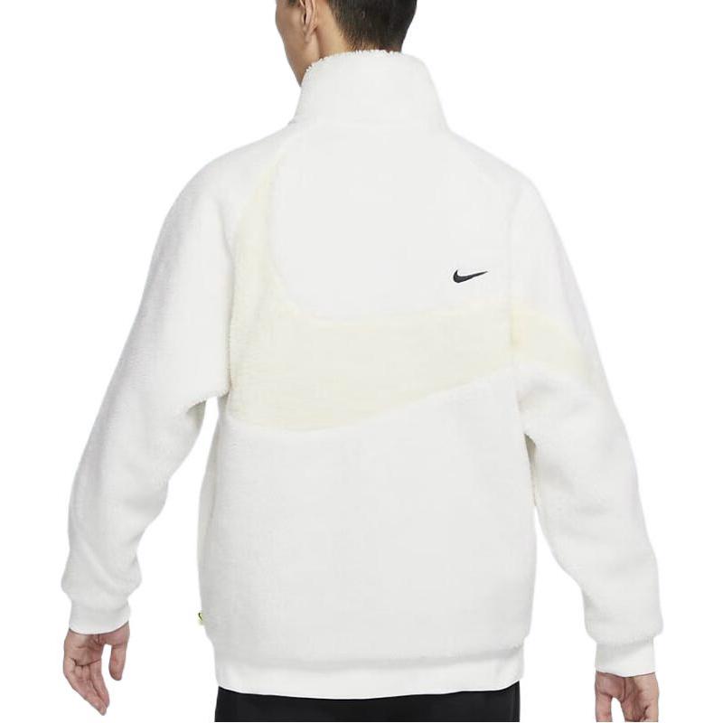 Nike Velvet Jackets Men's White Stand Collar Moderate FB1910-133