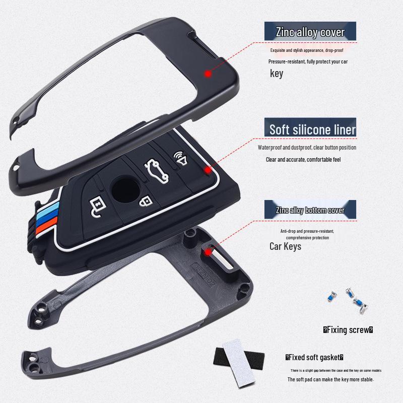 BMW Series Key Case for Women: Fits 3, 5, 7 Series, X3-X6 with Blade, 320Li; Fashionable Key Bag with Buckle.