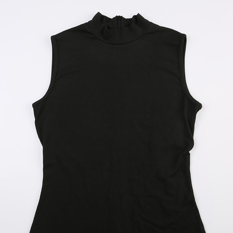 Women's Sporty Fashion Sleeveless High Neck Bodysuit