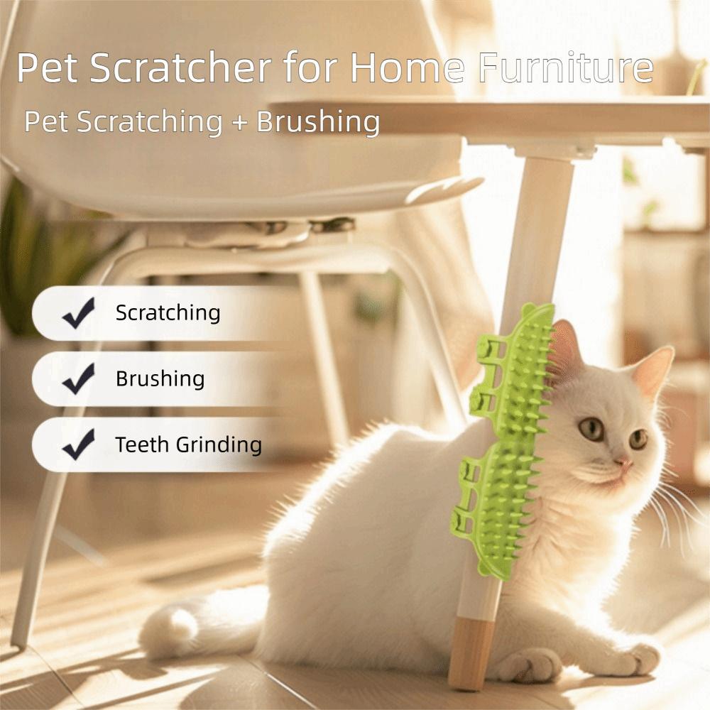 Gentle Cat Hair Removal Comb Self Cleaning Silicone Cat Brush New Wall Corner Scratcher Home Use