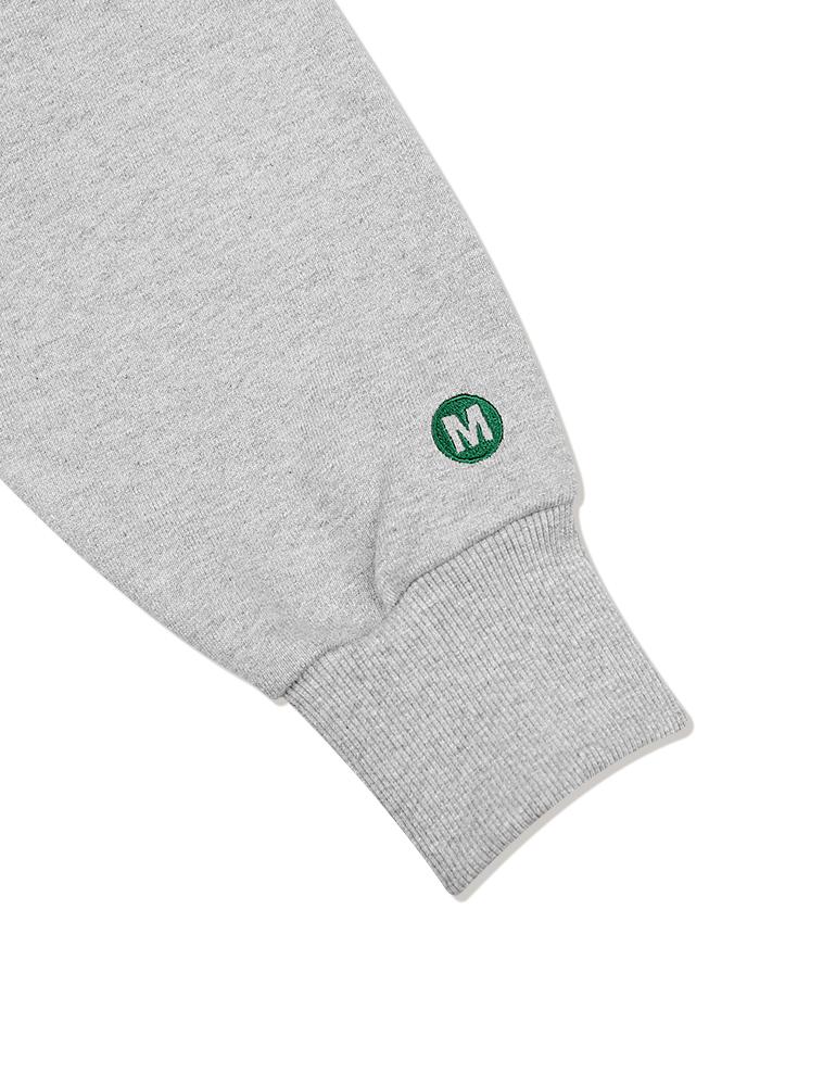 LA MAISON STUDIO [Fleece Line Selection] Women'S Crop Bearfriends Embossed Embroidery Sweatshirt Gray (Fcb3Ts355W)