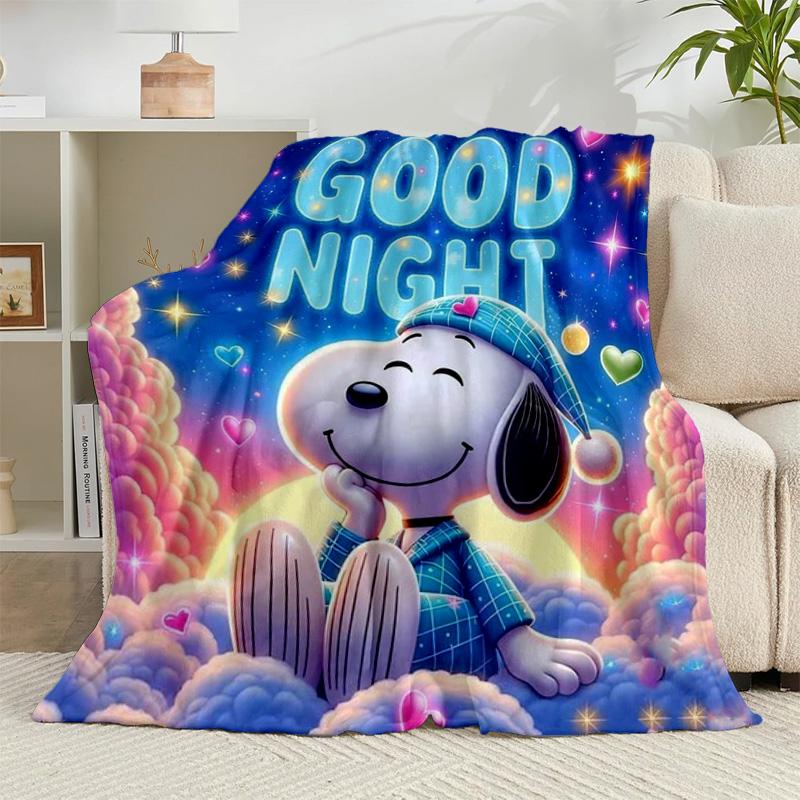 1PC Cute Dog Dreams Under Stars Flannel Blanket Gift, Suitable for Both Men And Women, Soft Ideal for Beds And Sofa, Birthday Or Christmas Gift