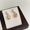 French Light Luxury Baroque Pearl Earrings Personality Fashion Temperament Freshwater Pearl Earrings Retro Earrings High-end Sense