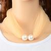 Lace Pearls Ring Scarf Ladies Korean Style Simple Mother's Day Gifts Pure Color Temperament 80*70CM Soft Spring Summer New Scarf 2025