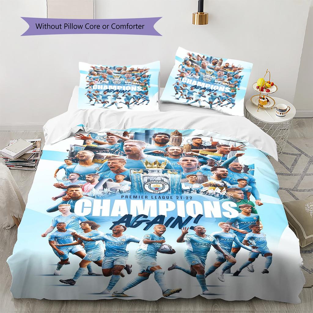 The Blues Team Bedding Quilt Set Quilt Cover Pillowcase Home Decoration Birthday Gift (1 * Duvet Cover + 2 * Pillowcase, Without Core)