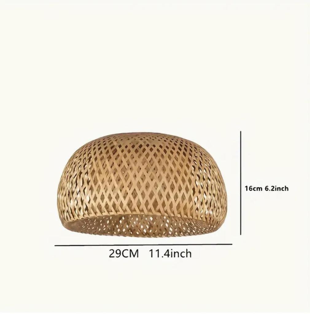 Abajur Boem din Bambus Țesut Manual cu Frânghie de Hârtie