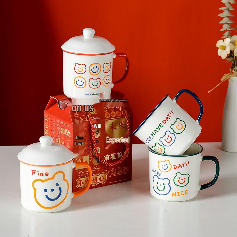 Strawberry Retro Enamel-style Cup with Lid