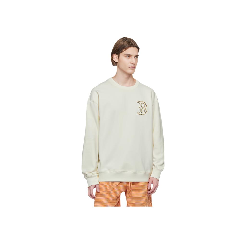 New MLB Basic Mega Boston Red Sox Sweatshirt Unisex Cream 3AMTB0744-43CRS