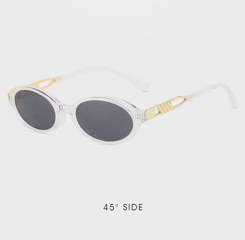 European and American style women's smell coffee color new oval small frame square round face women's sunglasses high-end sunglasses
